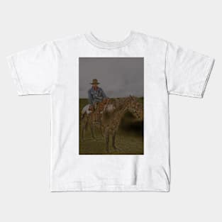 6515 cowboy retro Kids T-Shirt